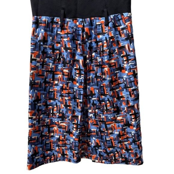 Milly Navy Geometric Print Sleeveless Mini Dress Modern Chic Classic - Picture 4 of 10
